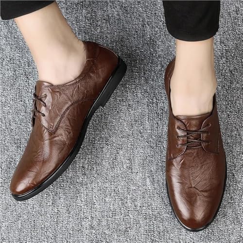 Men's Formal Dress Shoes Oxford Leather Lace Up Business Wedding Shoes for Men Comfortable Non-Slip Soft Sole Pointed Toe Derby2