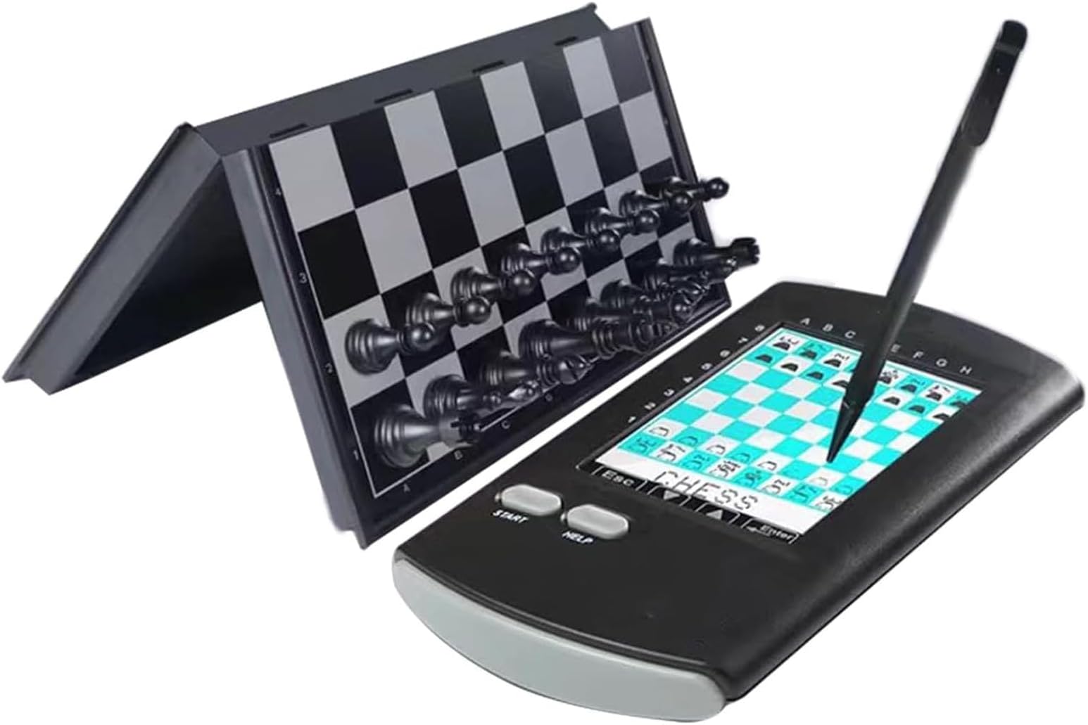 Handheld Electronic Chess Board, 7 in 1 Touch Chess Computer Game with Stylus Large LCD Display, Ai Chess Up Smart Electronic Chess Set for Adults, Kids, and Beginners Learn and Travel
