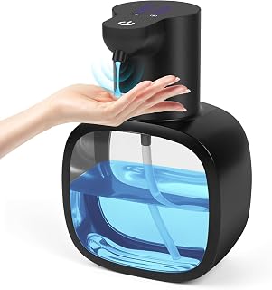 Elektrischer Seifenspender mit Sensor, Seifenspender Automatisch 500ml, 4 Einstellbare Abgabestufen, USB-C Aufladbar, für Küche Badezimmer (Schwarz)
