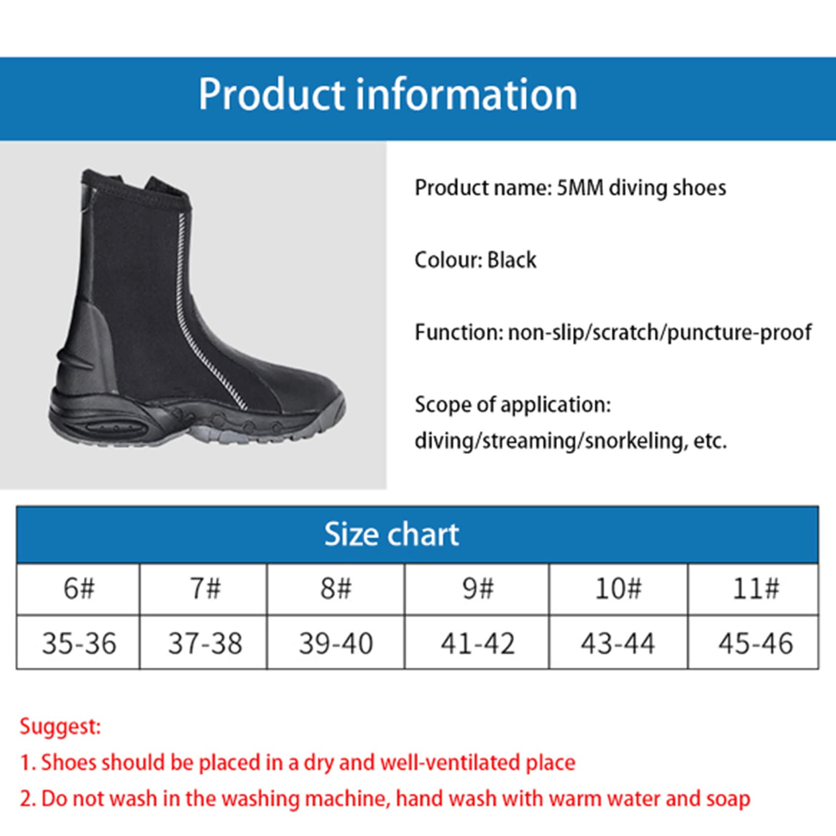 Botas de Buceo de Neopreno 5 mm Surf Scuba Buceo Natación Natación Windsurf Pesca bajo el Agua Kitesurf Equipment Beach Shoes Snorkeling