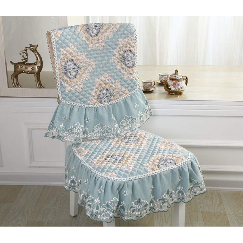 Coussin de chaise bleu à volant lot de 6 idéal pour sublimer les repas en famille