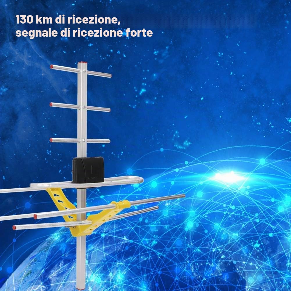 Kit TV Digitale da Esterno High Gain HDTV Digital Loft TV da Esterno Segnale Forte 80 miglia di Ricezione