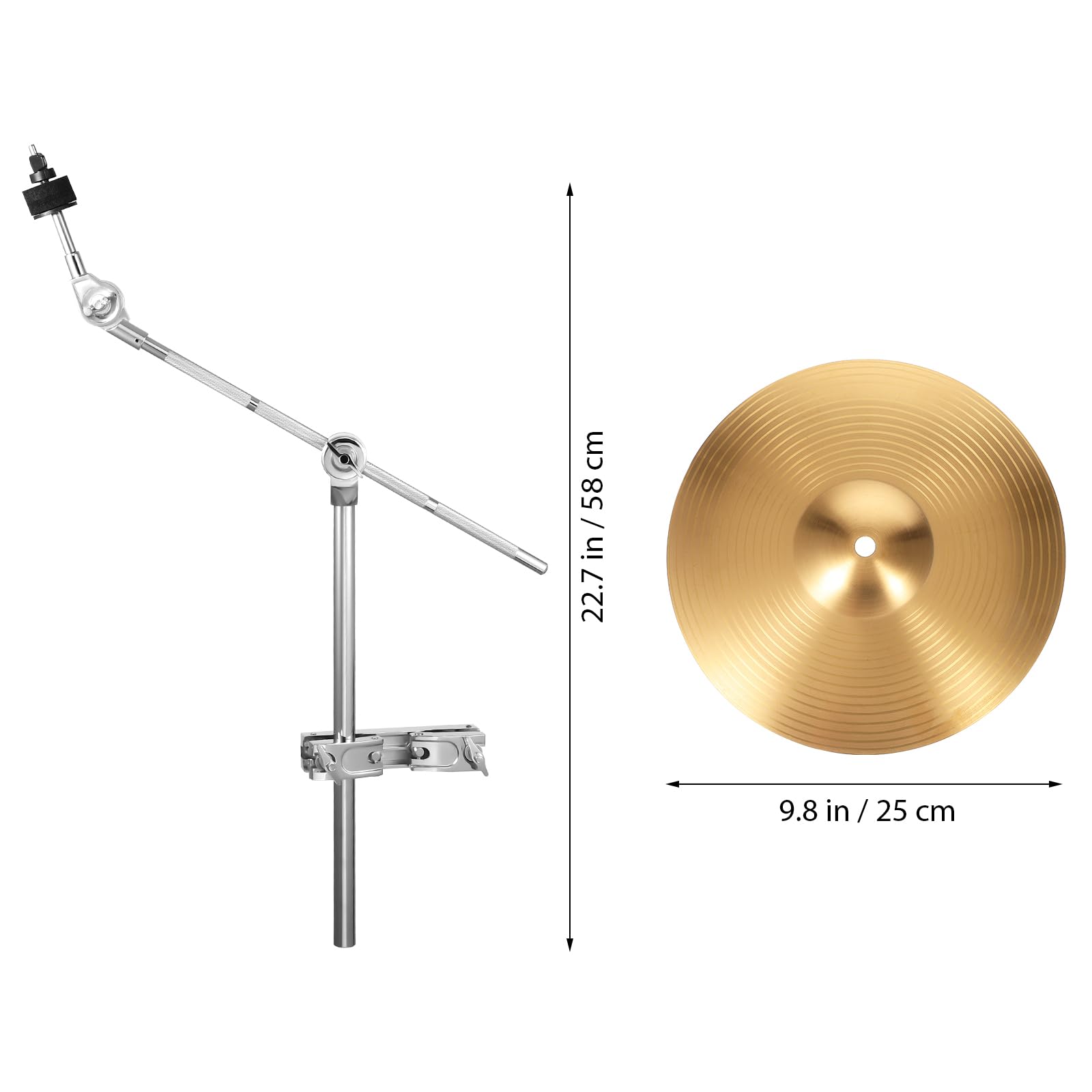 Vaguelly 10 piatti Splash + supporto per bacino in acciaio Edeal, batteria Cymbal Set Up