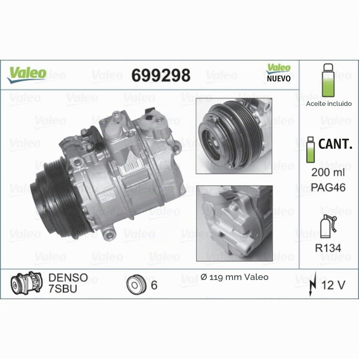 VALEO Compresor, Aire acondicionado 699298