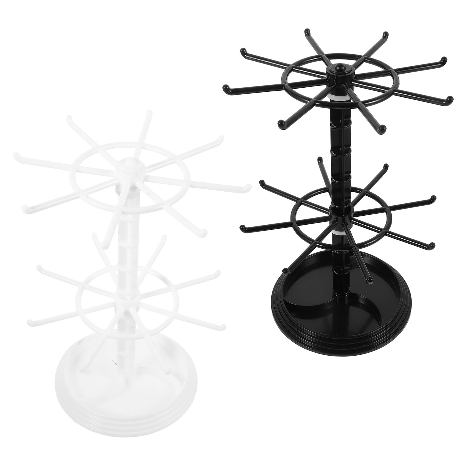 ifundom Espositore Girevole per Orecchini e Gioielli, 2 Pezzi, Plastica | Chiavi e Accessori, da Tavolo per Toeletta, Struttura Robusta, Uso Multifunzione