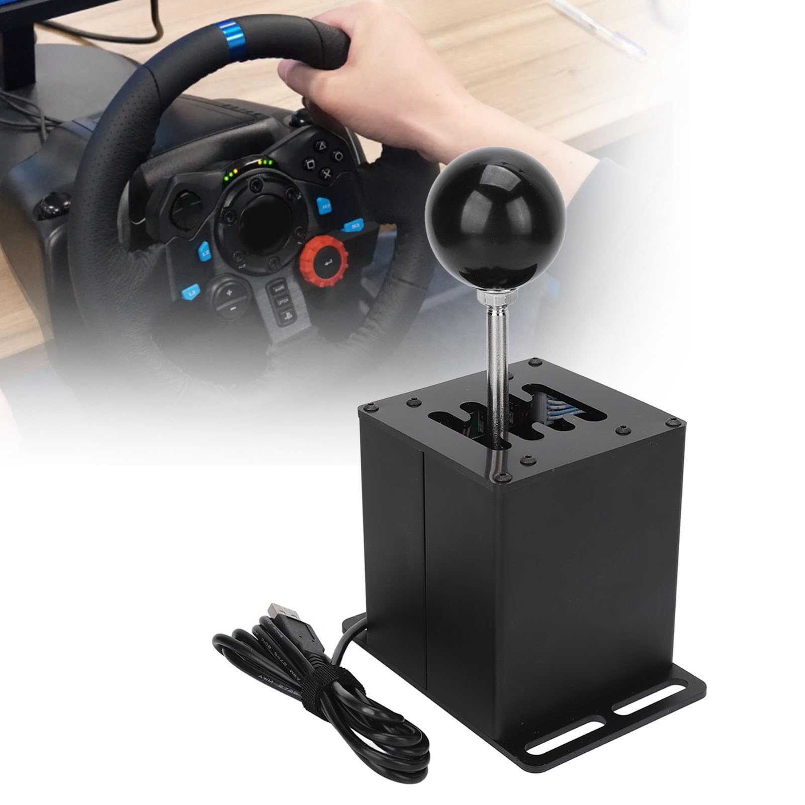 Dźwignia Zmiany Biegów Sim Racing, Dźwignia Zmiany Biegów Symulatora USB Dźwignia Zmiany Biegów 7+R Dźwignia Zmiany Biegów H Dźwignia Zmiany Biegów Shifter dla Gry Wyścigowej ATS ETS Dust