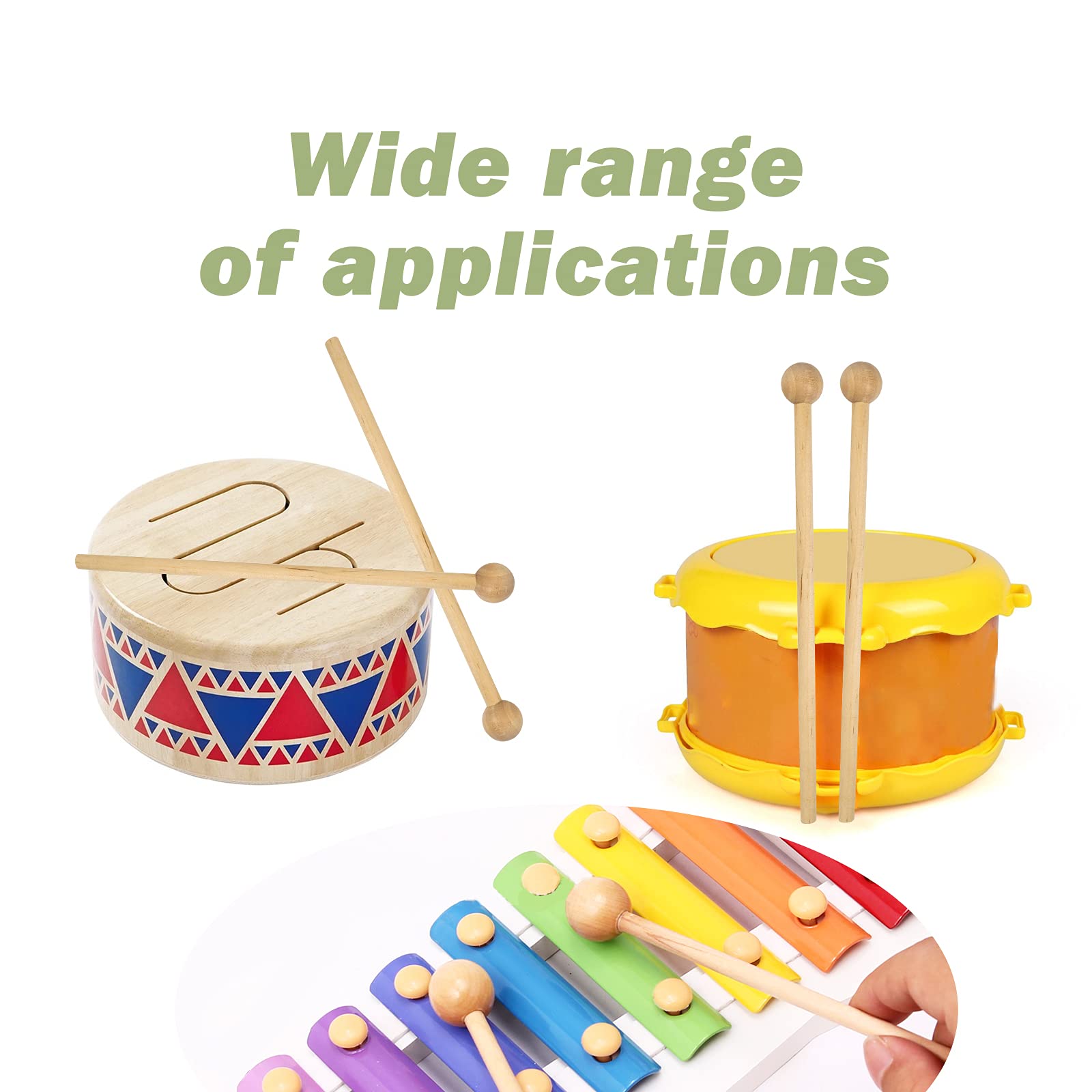 Maillets Bois Hêtre Carillon Lot De 2 - Baguettes Percussion Bois