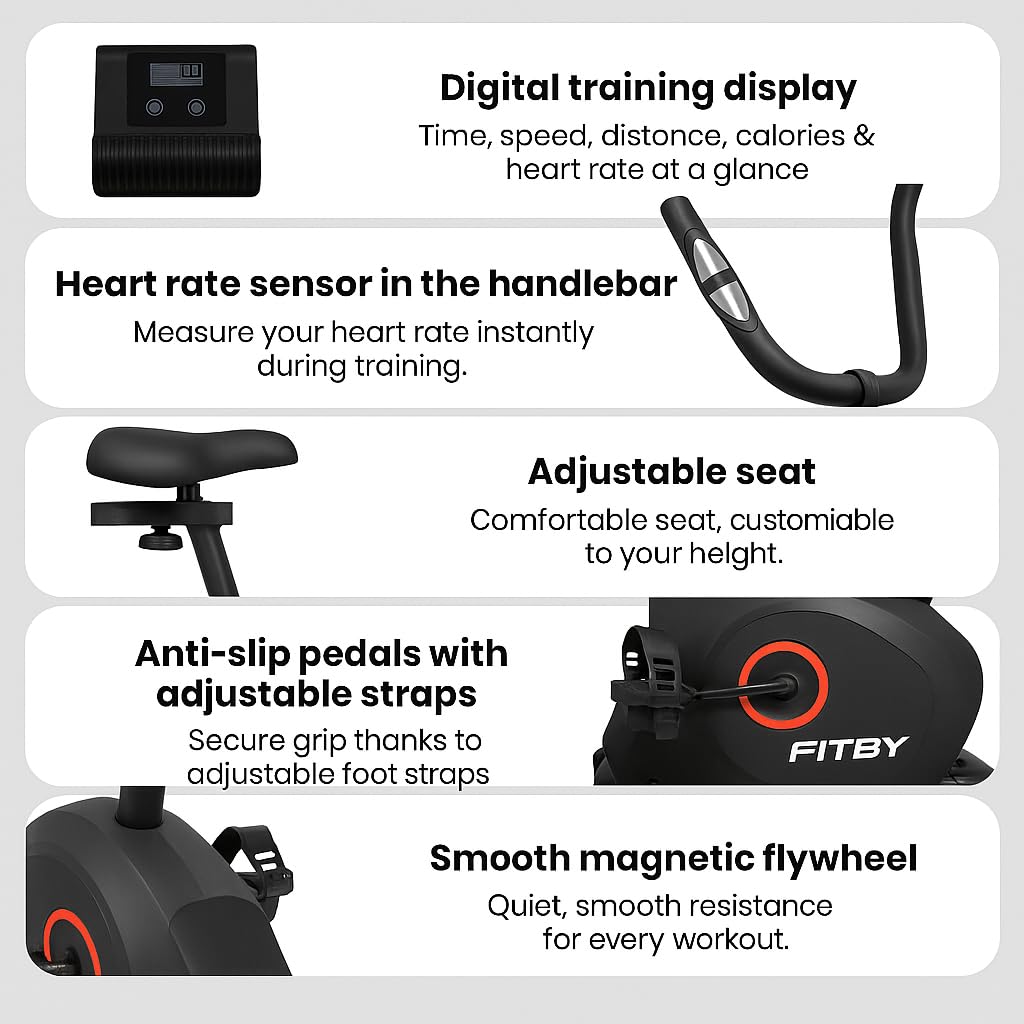 Vélo D'Appartement Pour La Maison - Vélo D'Appartement Magnétique Avec 8 Niveaux De Résistance Et Moniteur De Fréquence Cardiaque | Appareil De Fitness D'Intérieur Avec Selle Réglable