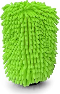 Car Wash Mitt Microfiber, Chenille Microfiber Wash Mitt, Lint-Free Car Wash Mitt, Ultra Absorbent Microfiber Mitt for Cars, Trucks, SUVs, Boats & Motorcycles (Green)