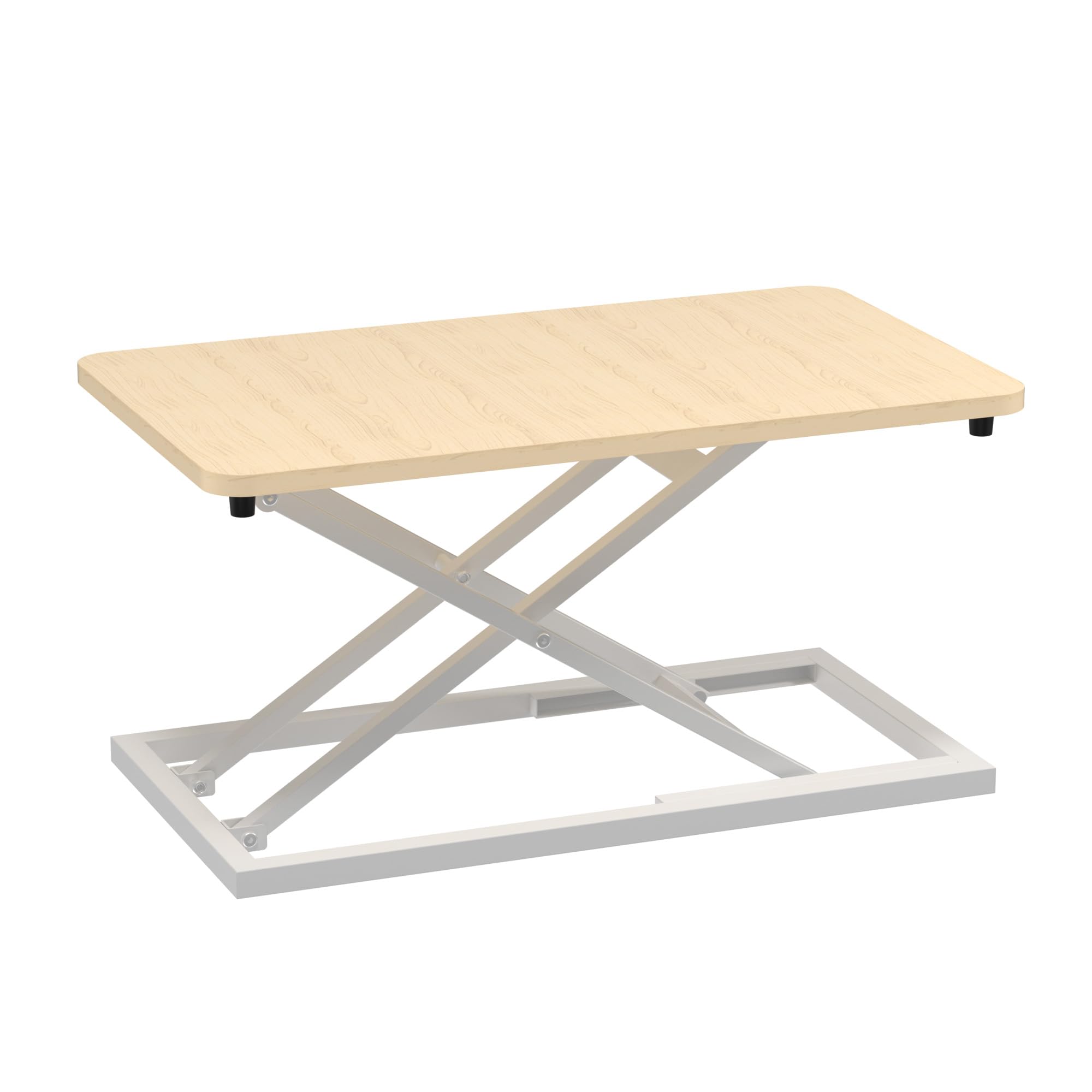 Photo 1 of Decoholic Light Wood Small Single 24 inch Scissors Lift Keyboard and Mouse Riser ,Height Adjustable Standing Desk Converter,for Ergonomic Sit Stand Workstations (24 inch NW)