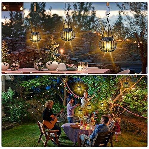 Ubright Solar Outdoor Lights Upgraded Hanging Solar Lantern Metal Solar Lights Outdoor Waterproof Lanterns Decorative Outdoor Lights Solar Powered Tree Lantern For Garden Yard Patio Pathway, 2 Pack #TOP6