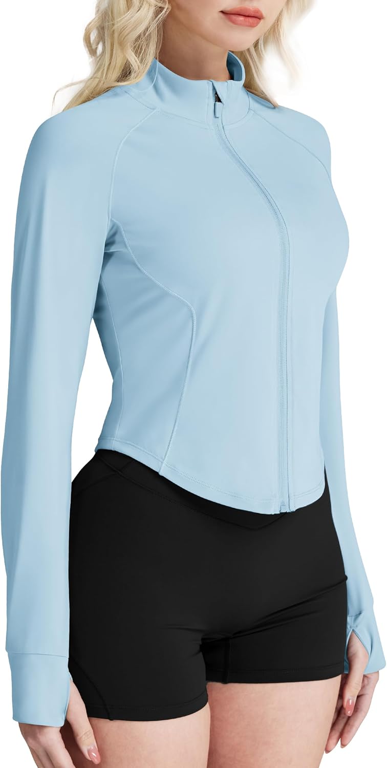 GYM RAINBOW Women's UPF 50+ Sun Protection Jacket Cooling Cropped Lightweight Sun Shirt Running Jacket Outdoor Hiking - Image 7