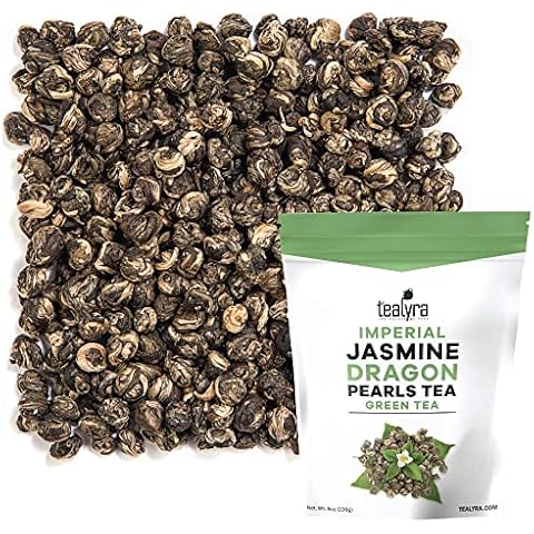 Tealyra - Imperial Jasmine Dragon Pearls - Loose Leaf Green Tea - Jasmine Green Tea with Pleasant Aroma and Tonic Effect - 200g (7-ounce) Cover