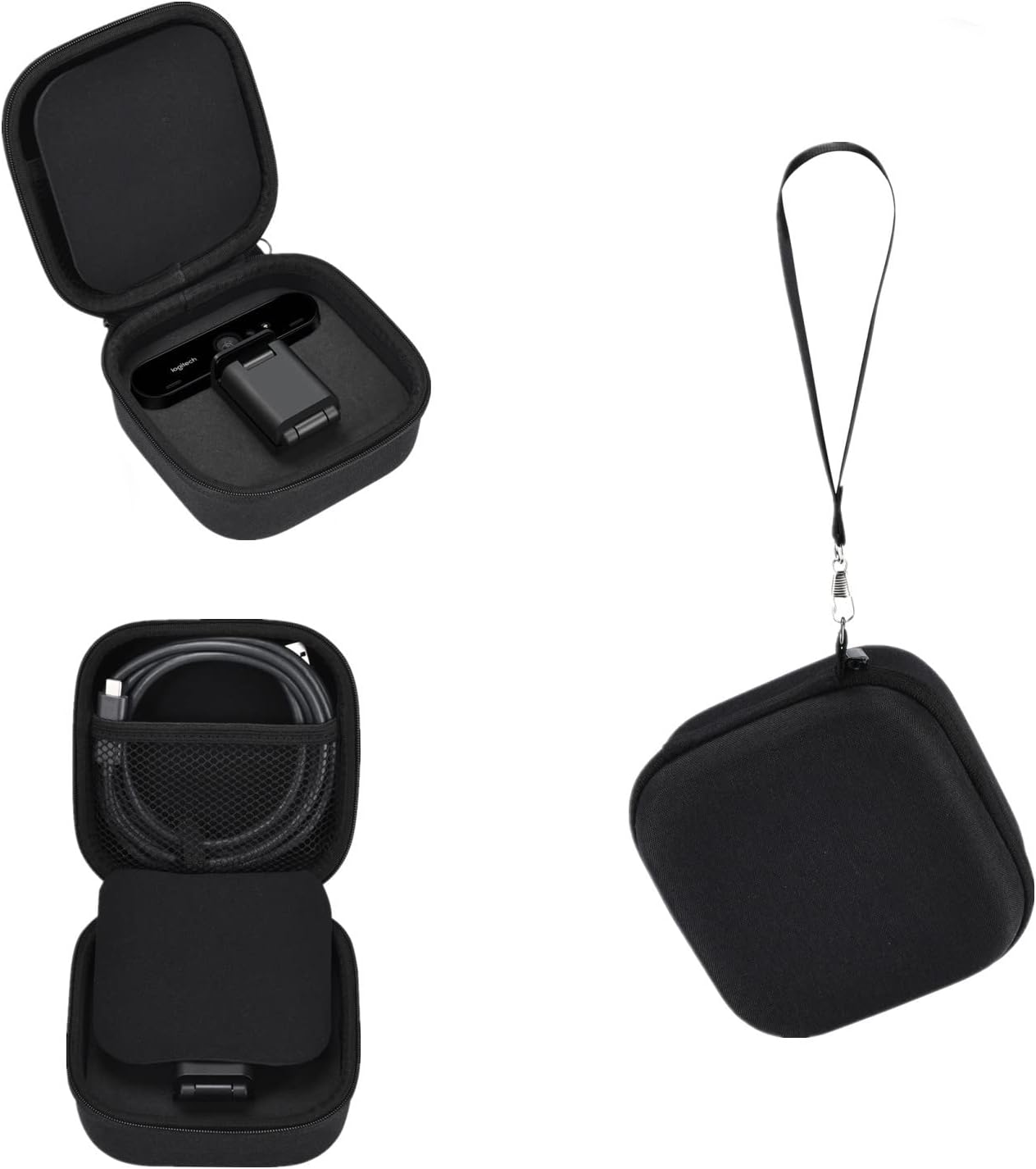 Ferbao Hard Case for Logitech BRIO Webcam-Storage Protective Travel Carrying Bag (Black)