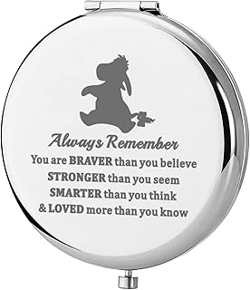 KEYCHIN Eeyore Pocket Mirror Eeyore Fans Gift You are Braver Stronger Smarter Than You Think Compact Mirror for Women Girls Teenager (Eeyore-S)