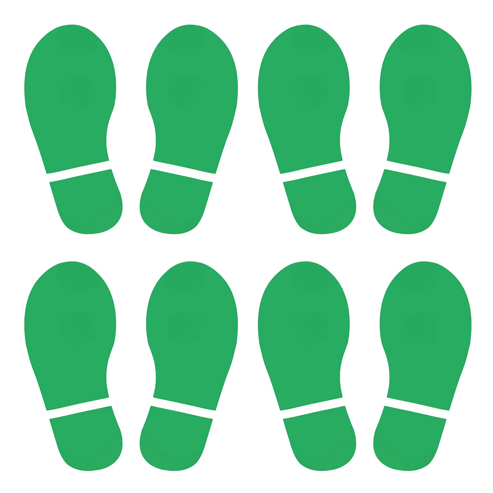PATIKIL 8x3.3" Footprint Sticker, 4 Pairs PVC Shoes Floor Decal Sign for Class Decor Stair Guide, Green