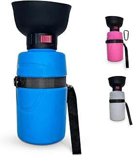 NatSupp Dog Travel Water Bottle | 21 oz Light Weight Dog Drinking Bowl | Leak Proof Water Dispenser | Portable Drinking Feeder | 2-1 Innovative Folding Bowl Design | BPA Free, Food Grade Plastic