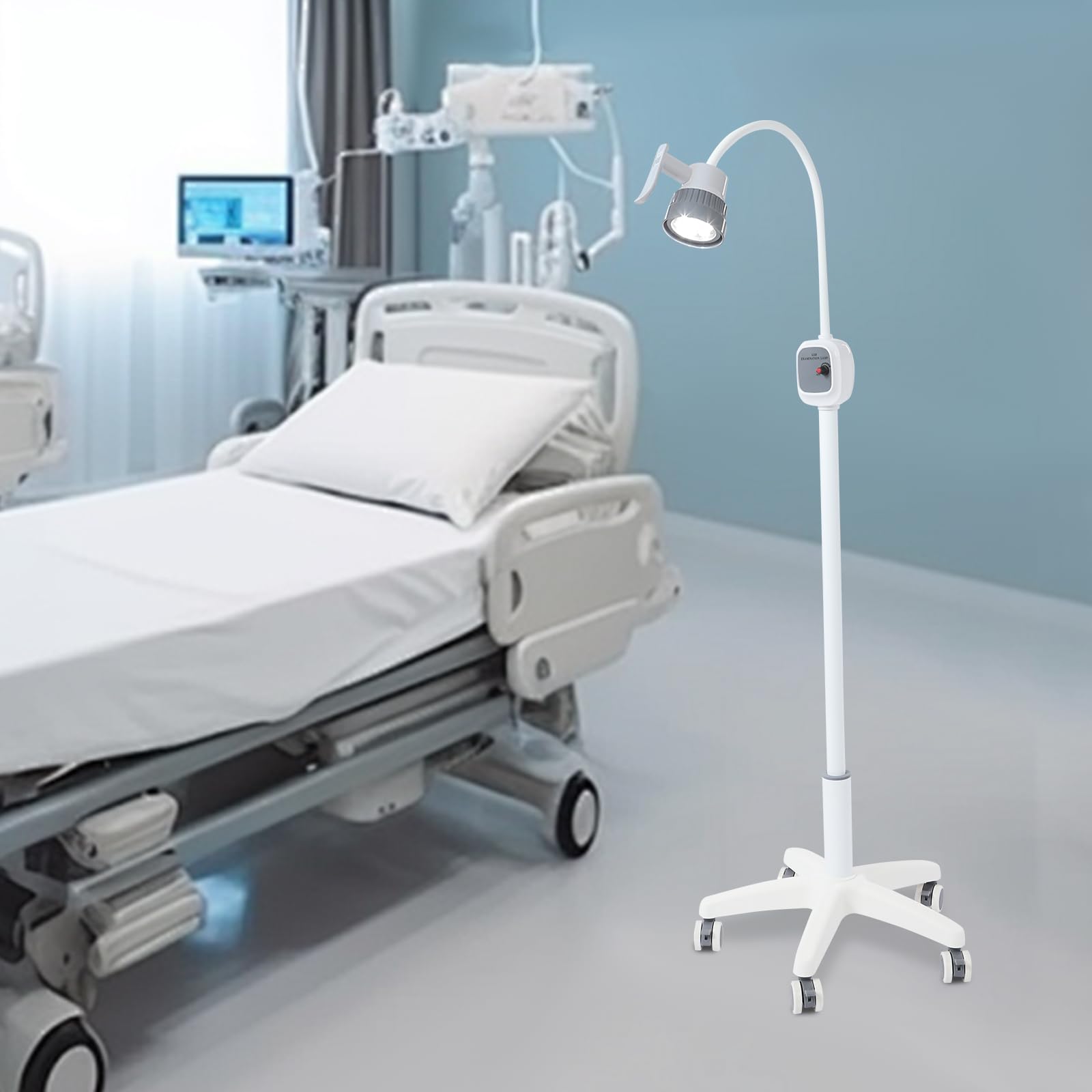 Lampada chirurgica a LED, dimmerabile, portatile, medica, a luce fredda a 360°, flessibile e regolabile in altezza, per ginecologia, ambulanza