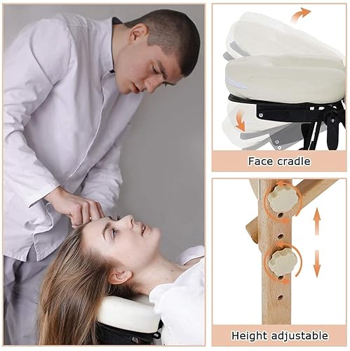 Miniatura 9 de Cama de masaje portátil para masajes, cama de spa, cama profesional de pestañas de 73 pulgadas, ajustable, 2 mesas de tratamiento plegables con