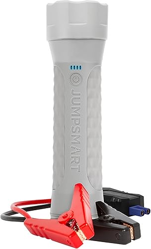 JumpSmart - Arrancador portátil 10 en 1 para vehículos, linterna, banco de energía y más (gris paloma)