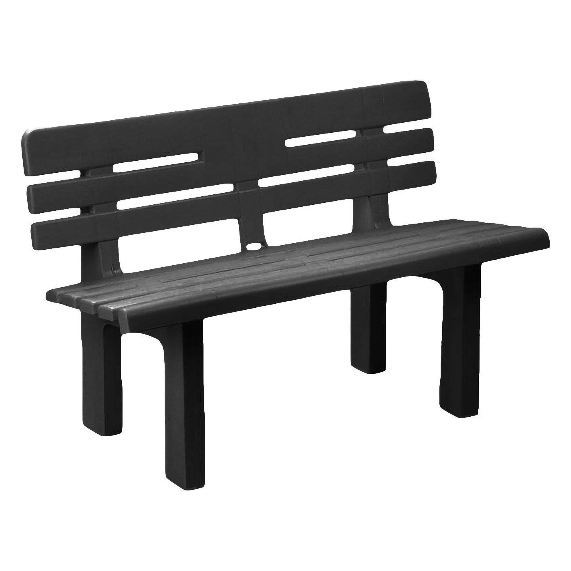 Dmora - Panchina da esterno Marinella, Panca monoblocco da giardino, Panchina outdoor, 100% Made in Italy, 110x52h71 cm, Antracite