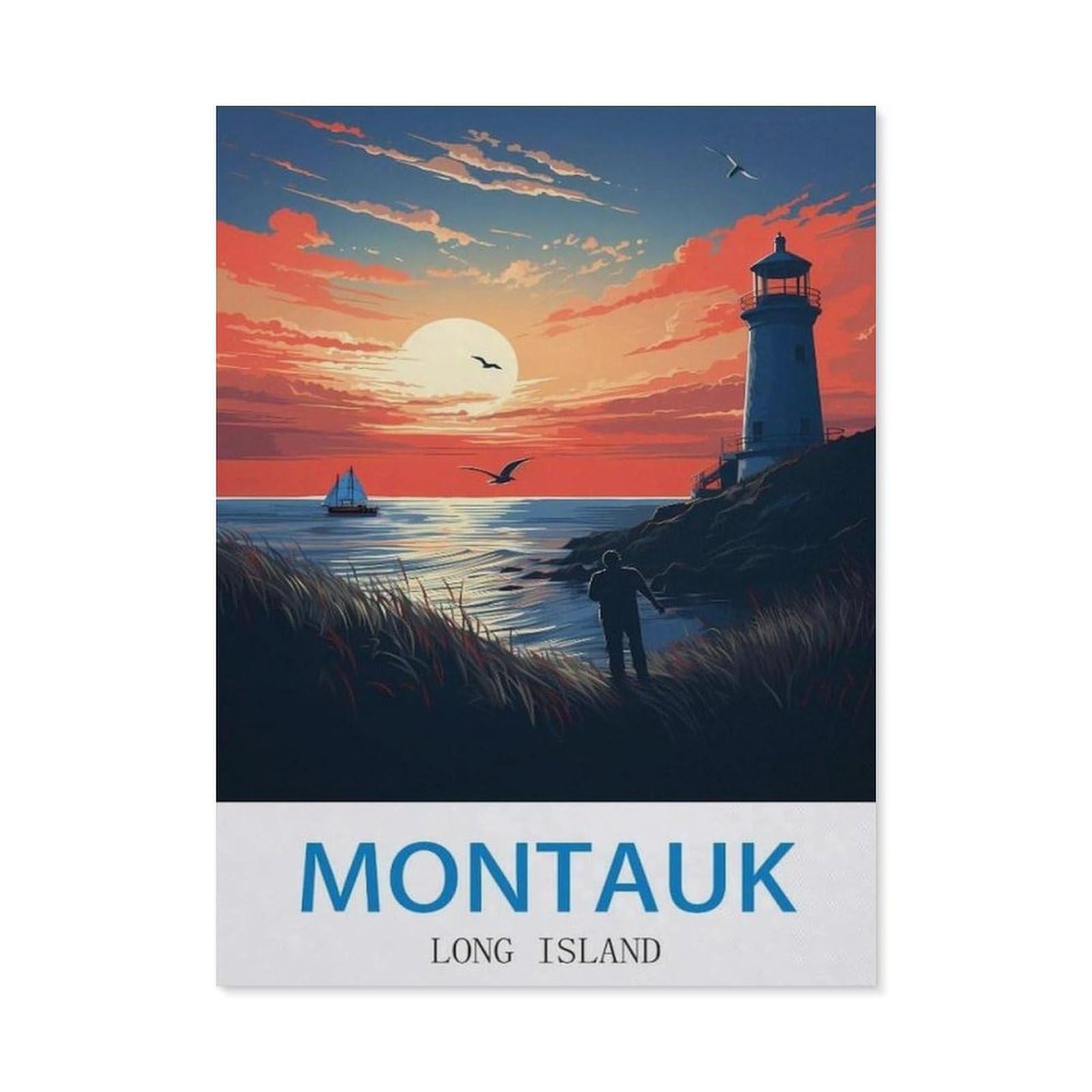 BEAYODKP 5D DIY Diamond Painting kit，Montauk Long Island（40x50cm）
