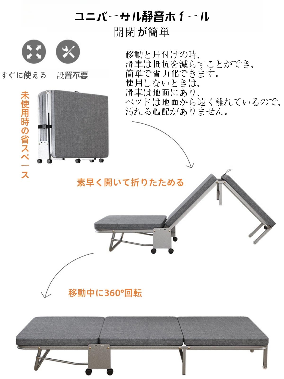 Amazon｜RoBeKaU折りたたみベッド コンパクト おりたたみ ベッド 