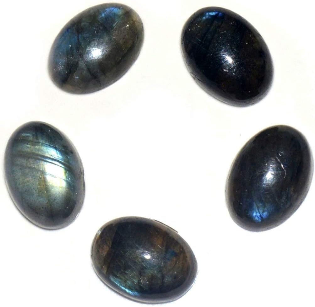 16X12 MM 5 Pcs Genuine Labradorite Lot Oval Cabochon Loose Gemstone for Jewellery Making