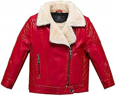 leather jacket with red fur
