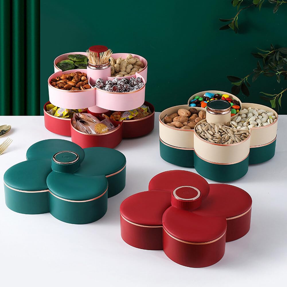 Dividi vassoio con coperchio, vassoio di plastica con 5 compartimenti, vassoio di ristoro a compartimento trasparente con coperchio, per dolci, frutta, noci, snack