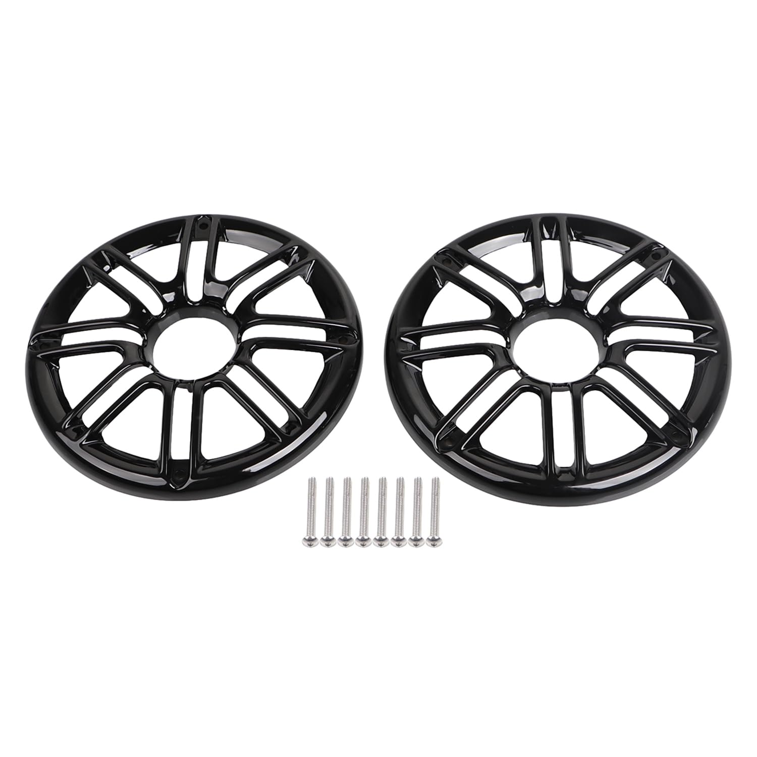 Motos Couvercle de haut - parleur décoratif 3D round Rear Speaker Grid ABS pour Harley Touring Electra Tri Glide FLHTCU/L 2014-2023, Road Glide Ultra and FLHTK/L 2016-2019,Noir