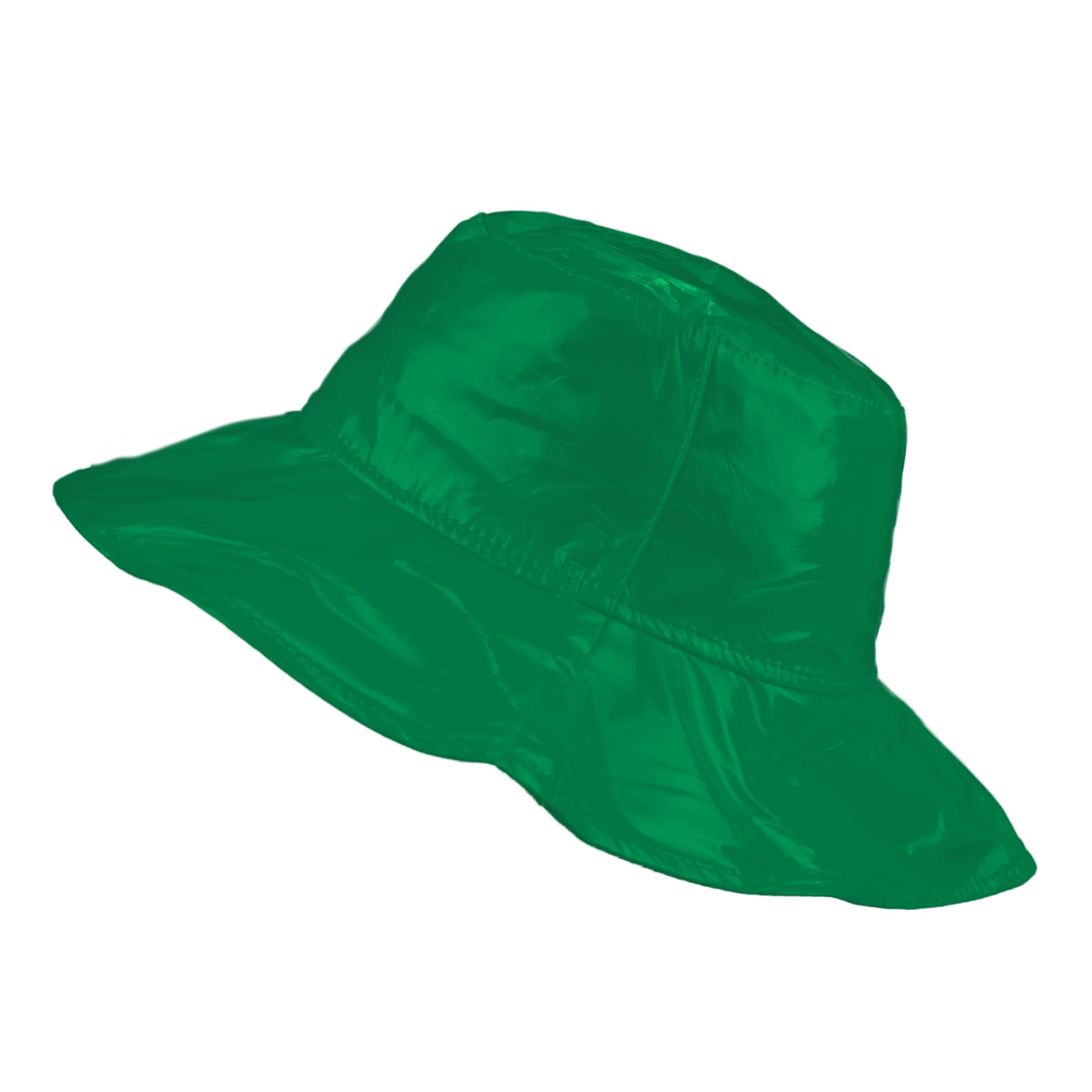 Toutacoo Women's 12-Green Wide-Brimmed Vinyl Rain Hat (12-Green)