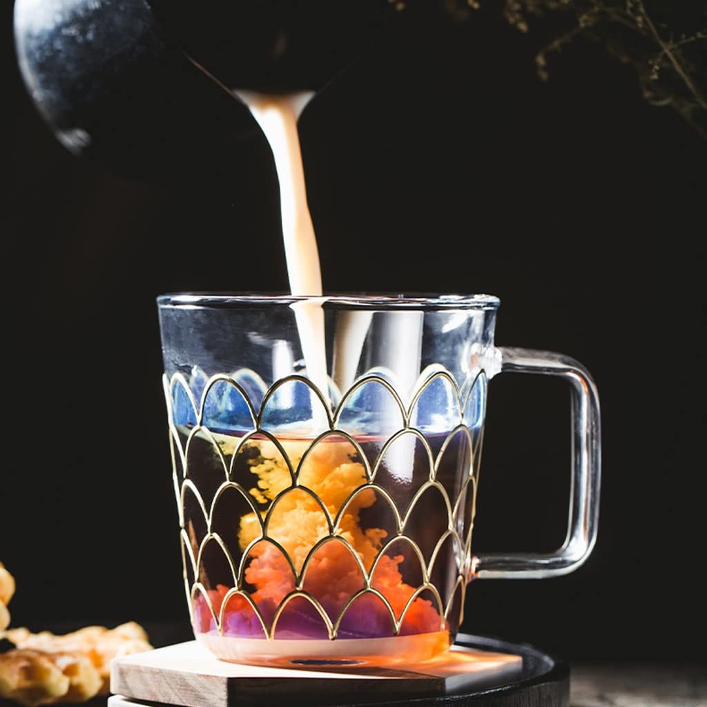 Becher mit einer Glastasse Kreativer Becher Trinkbecher Haushalt Milch Frühstück Tasse Büro Kaffeetasse Kaffeetasse (Farbe: Grau)