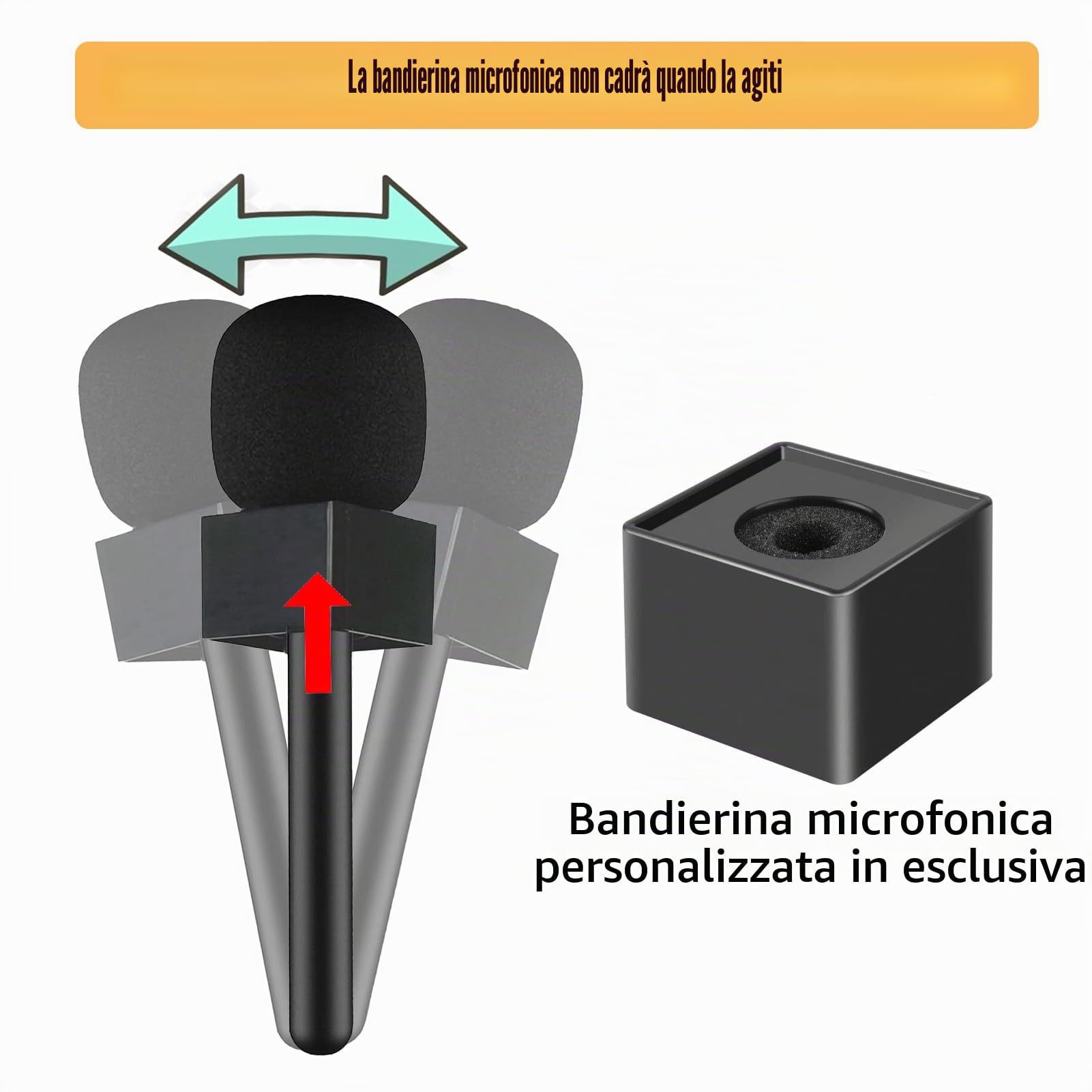 Magnético Supporto per DJI Mic 3/Mini/1/2/Rode Wireless GO II/Insta360 X5 Air Manico Rig Mic Flag Intervista Lavalier Microfono Wireless Adattatore Supporto Portatile per Hollyland Lark M1/per Synco