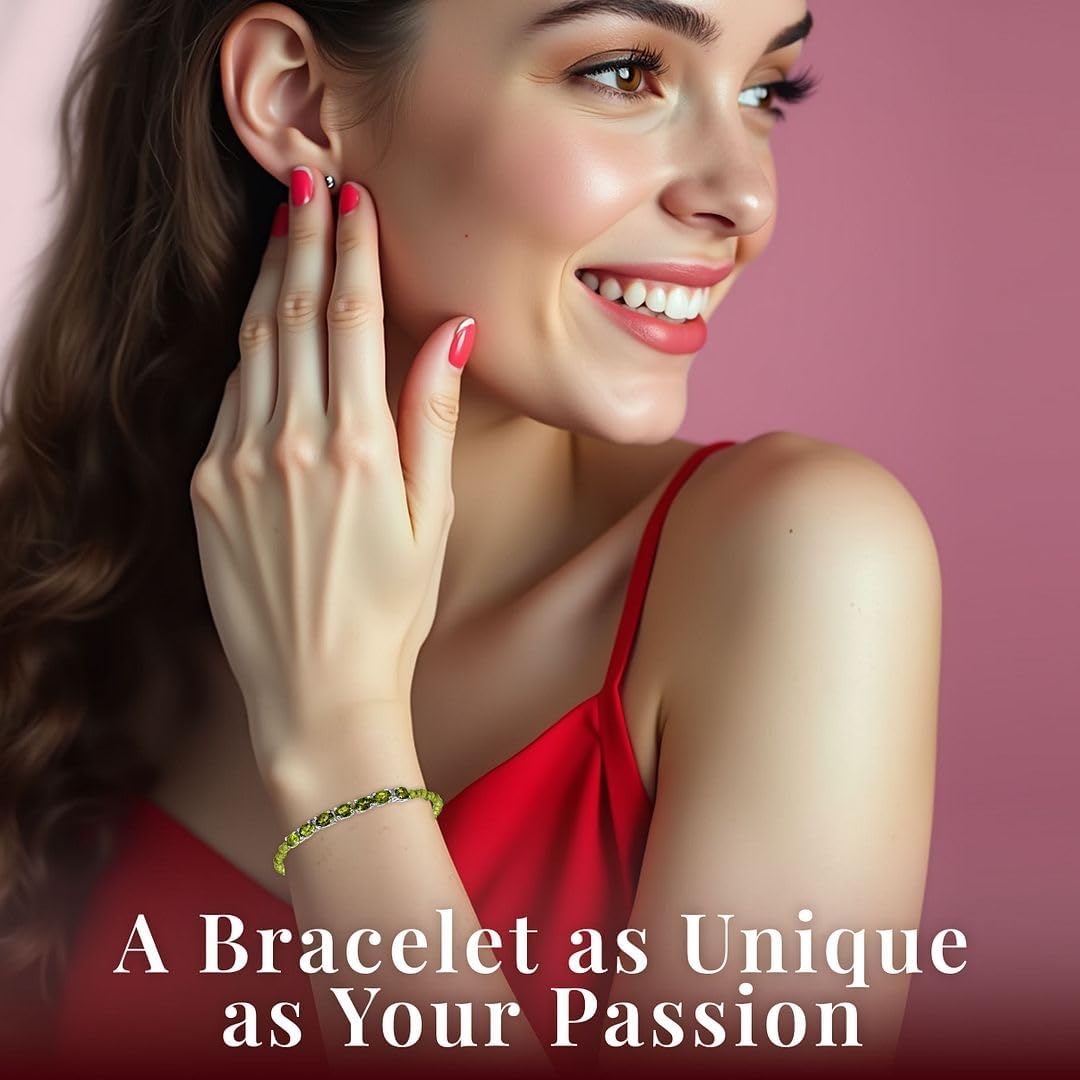 Beaded Birthstone Bracelets for Women in 925 Sterling Silver - Beads Charm Bracelets Adjustable Stretchable Jewelry - Anniversary Promise Gemstones Jewelry - Valentines Day Gifts for Women - Image 6