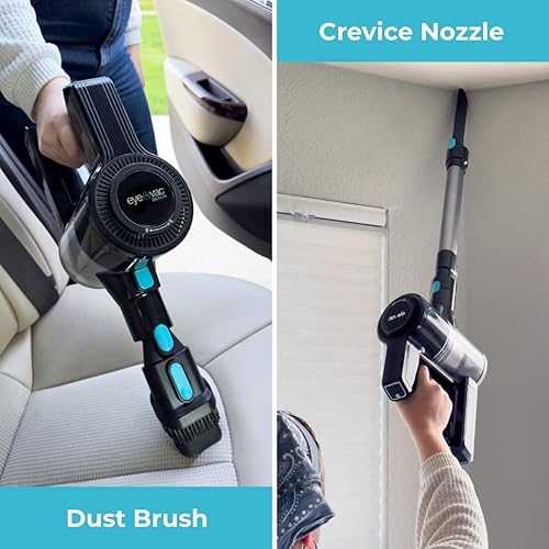 Miniatura 3 de EyeVac Reach - Aspiradora inalámbrica 6 en 1, recargable con luces LED, tiempo de funcionamiento de 35 minutos, motor sin escobillas, potente