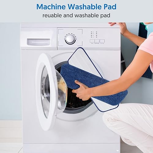 Miniatura 8 de Almohadillas de microfibra de repuesto para limpieza de pisos, cabezales de limpieza de suelos MEXERRIS de repuesto para trapeadores planos lavables