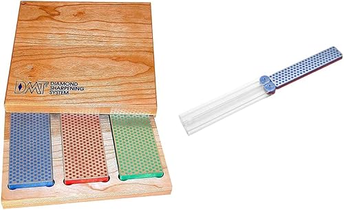 DMT Diamond Machining Technology Juego de 3 y 8 pulgadas DuoSharp - Banco de piedra de afilar de diamante de doble cara, afilador de cuchillos de