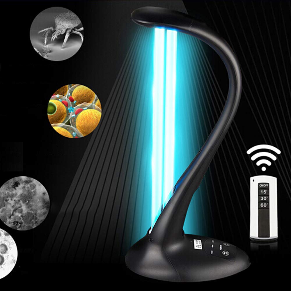 Lampa bakteriobójcza do dezynfekcji UV-c, trzybiegowy timer + inteligentny pilot + 10 sekund opóźniony start, przenośne światło do sterylizacji UV bez ozonu, 36 W