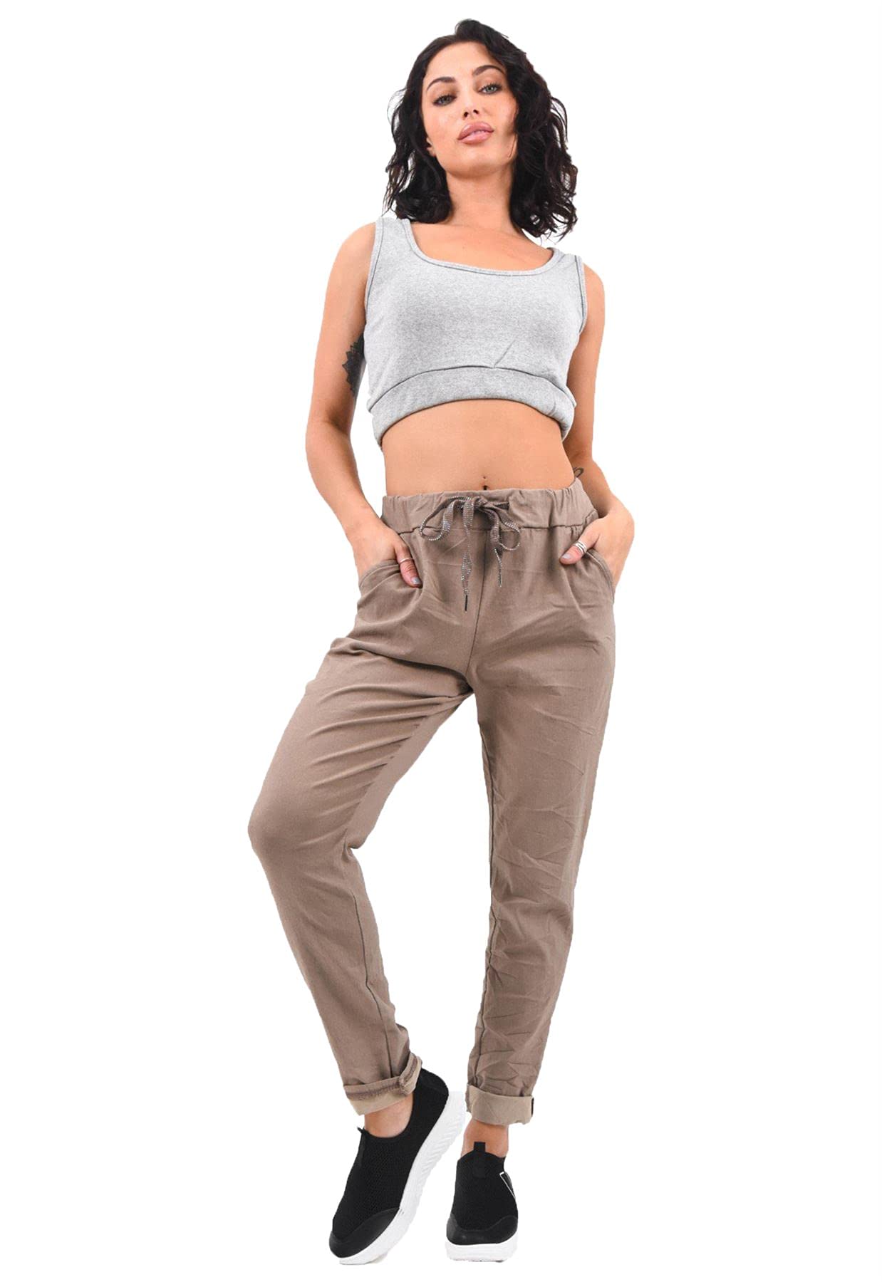 Crazy Girls Girls Plain - Mocha Crazy Womens Magic Trousers, Plain Mocha, Xxl (Uk 20-22)