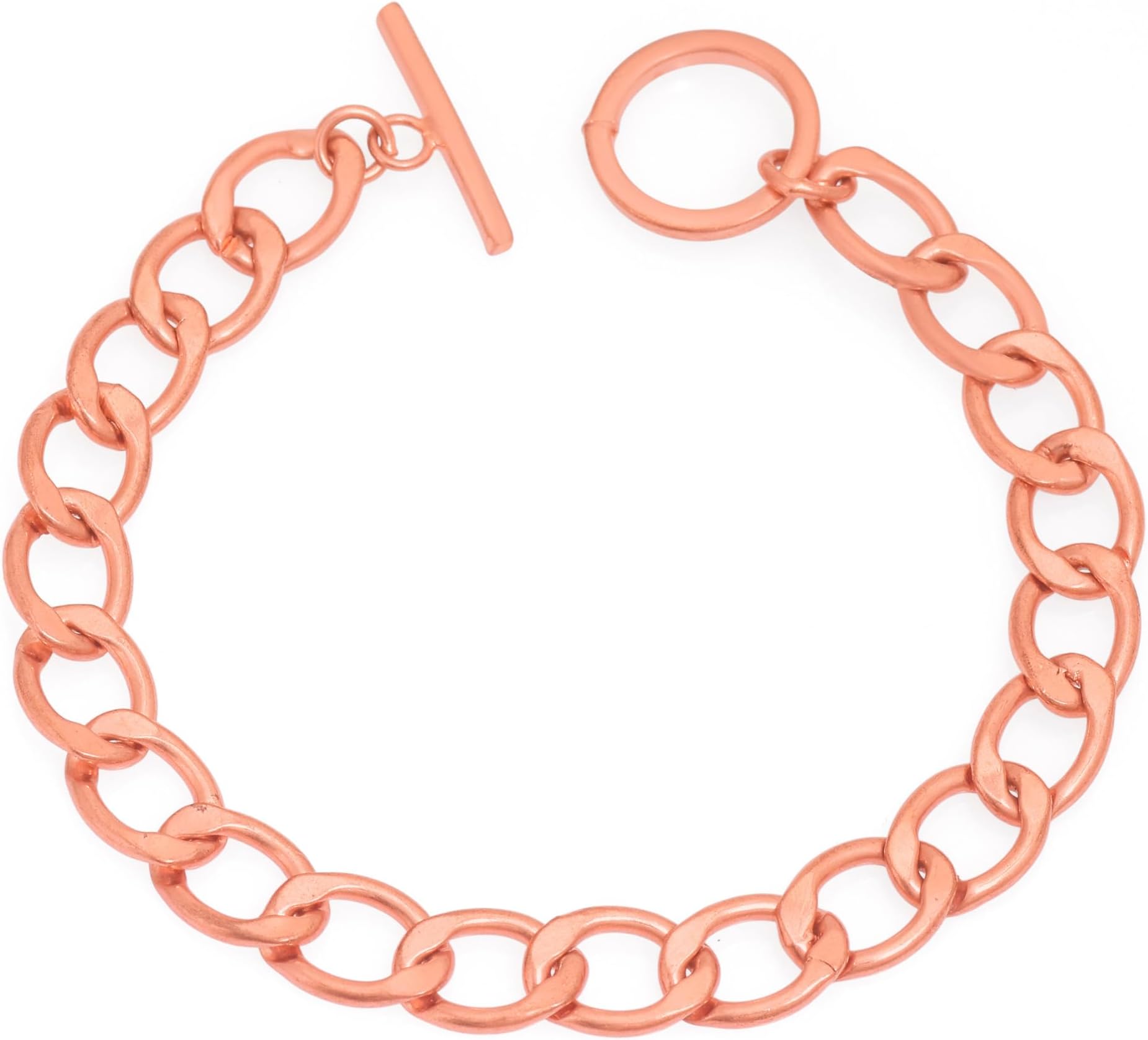 Pure Copper Wellness Link Bracelet for Men & Women | Healing Copper Chain with Toggle Clasp | Anti-Tarnish Handmade Wellness Jewellery | Sizes 6–10 Inch