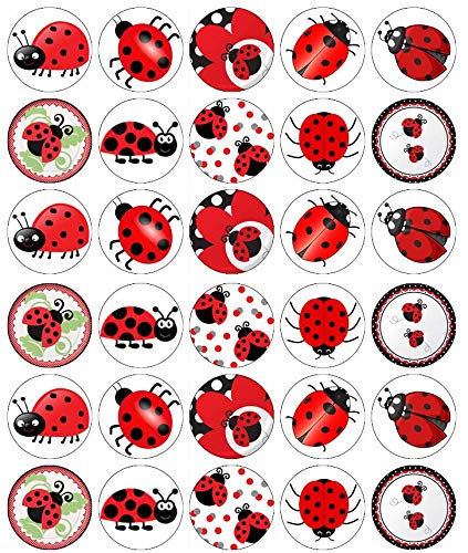 30 Marienkäfer Insekten Käfer Cupcake Toppers Essbare Oblatenpapier Fairy Cake Toppers Geburtstag Kuchen Toppers Cover