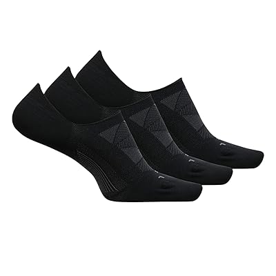 Feetures Elite Invisible 3 Pair Pack No Show Socks Shoes Black