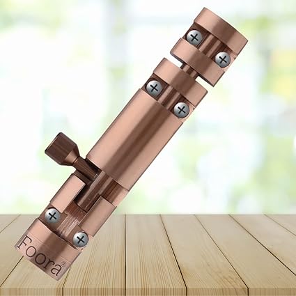 Foora Export Premium Rose Gold zaylo Tower Bolt with Stainless Steel Rod and Stainless Steel knob for Door, Window, gate (Aluminum Body (chatakni) (4 inch, Rose Gold. Finish, 1)
