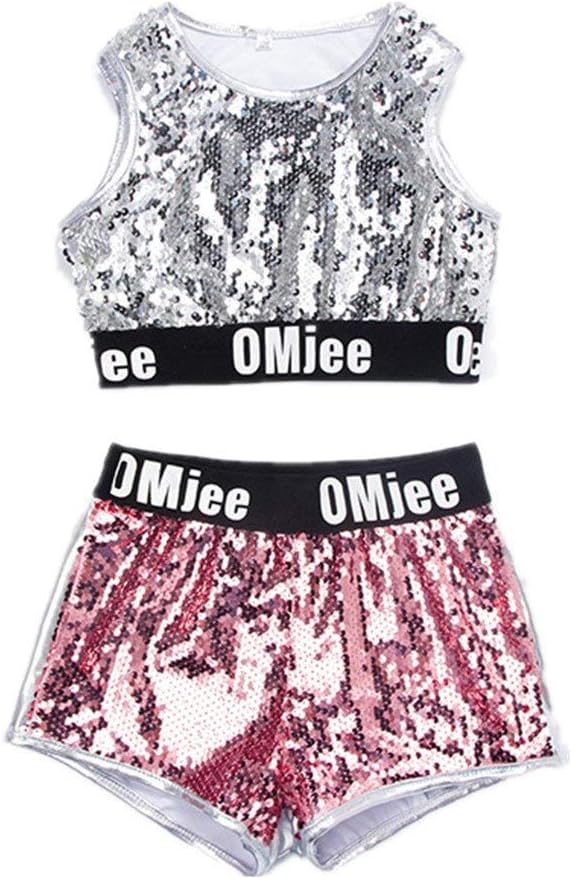 Hip-hop Jazz Performance  Costumes  Dancing Clothes Sequin School Halloween Set
