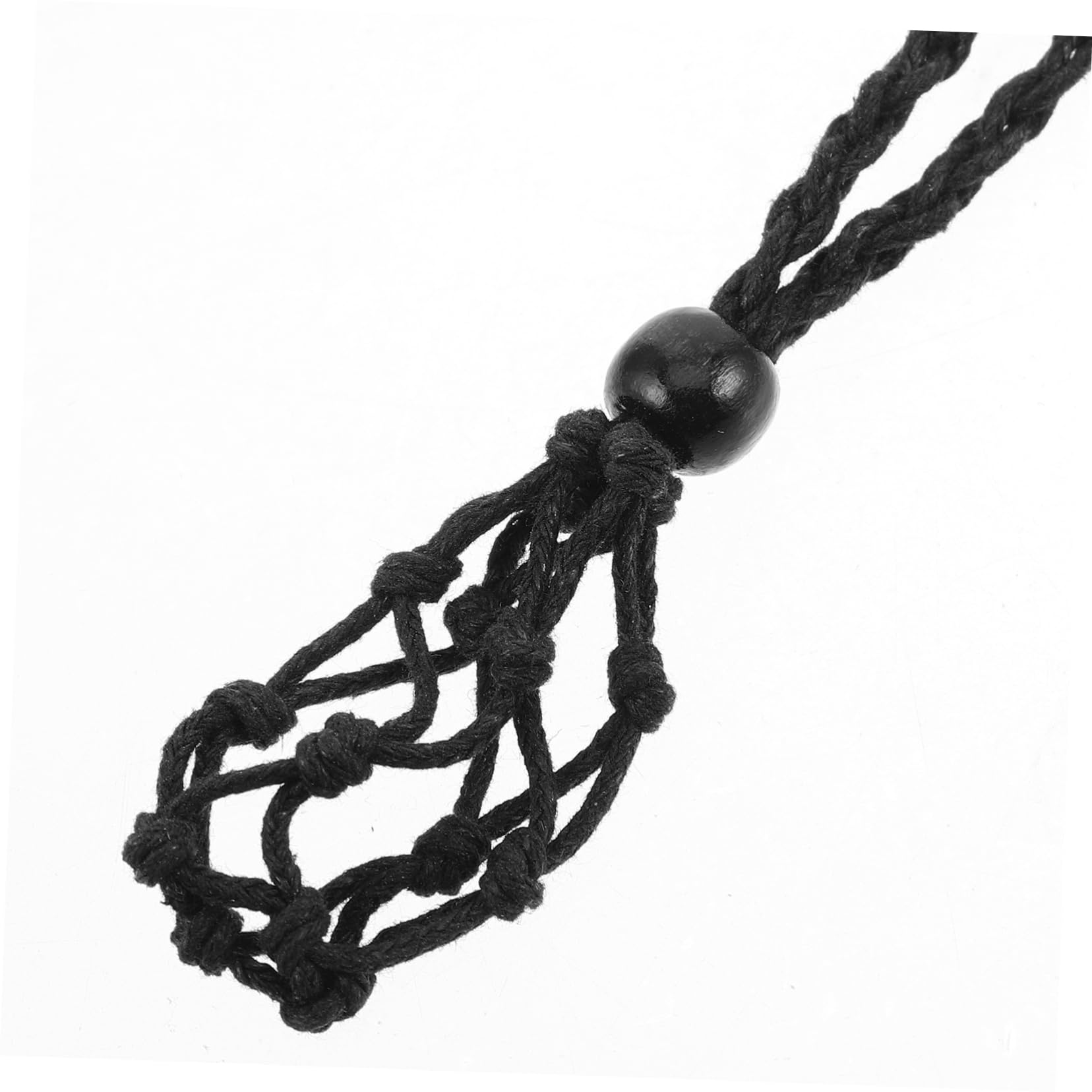 Cordino Regolabile per Collana Porta Pietre di Cristallo 24 Pezzi | Tessuto Nero, Intreccio Artigianale, Uso per Progetti DIY e Occasioni Casuali