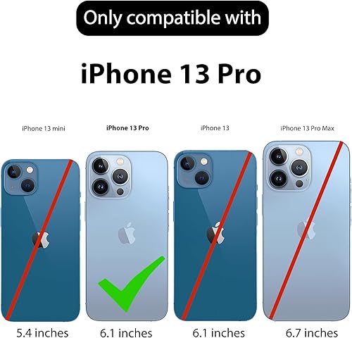 Miniatura 3 de Ailiber Funda compatible con iPhone 13 Pro, funda para iPhone 13 Pro con protector de pantalla, clip giratorio para cinturón, soporte de soporte,