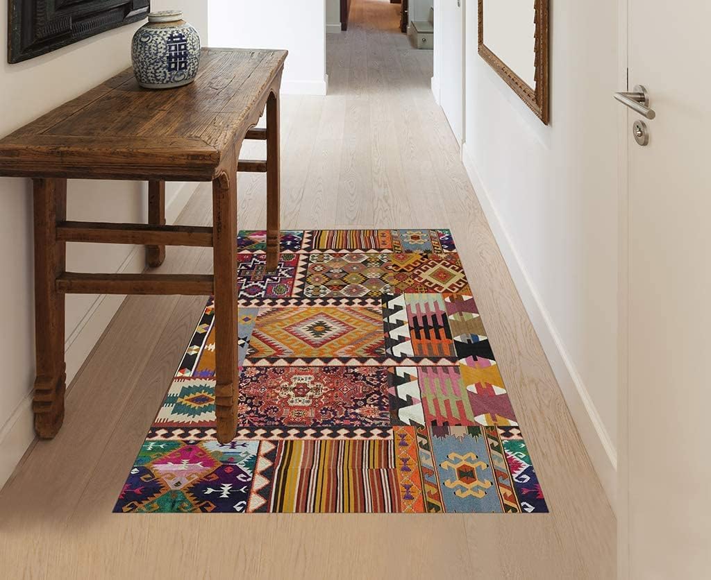 Vilber Bohemian Kilim 2495 Carpet, Vinyl, multicoloured, 75 x 120 x 0.2 cm