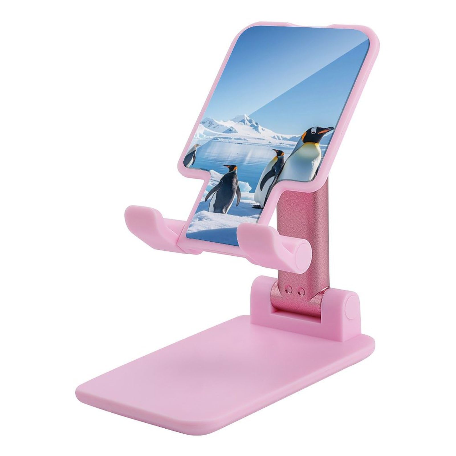 Support de téléphone portable rose pliable et réglable Penguin Antarctica Ice - 7