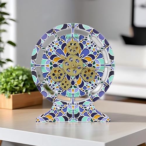 Miniatura 2 de The Gears - Reloj de pared con engranajes móviles (Tramonti, redondo de 10 pulgadas)